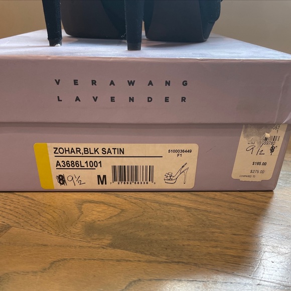 Vera wang black satin heels with bow - Picture 5 of 8